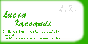 lucia kacsandi business card